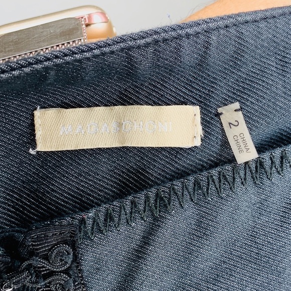 Magaschoni Blue Denim Straight Pants Hook-Eye 2 - Picture 8 of 8